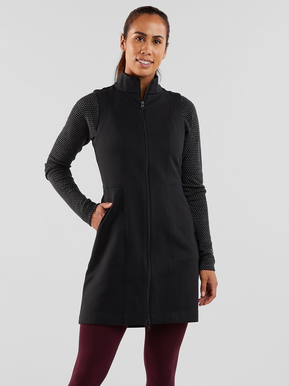 Title Nine Women's S Passport Dress Zip Front Tunic Vest Athleisure Pockets Gray